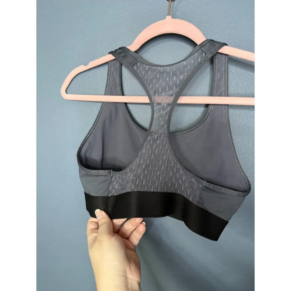Victoria Sports The Player Racerback Sport Bra Size Medium Gray Lace Low Impact - Image 2