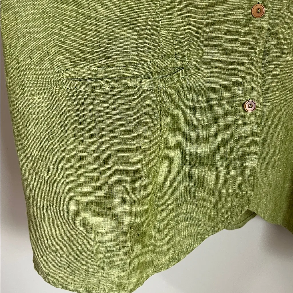 FLAX 100% Linen Oversized Tunic Shirt Tunic Pockets Lagenlook Boho Sz Large - Image 3