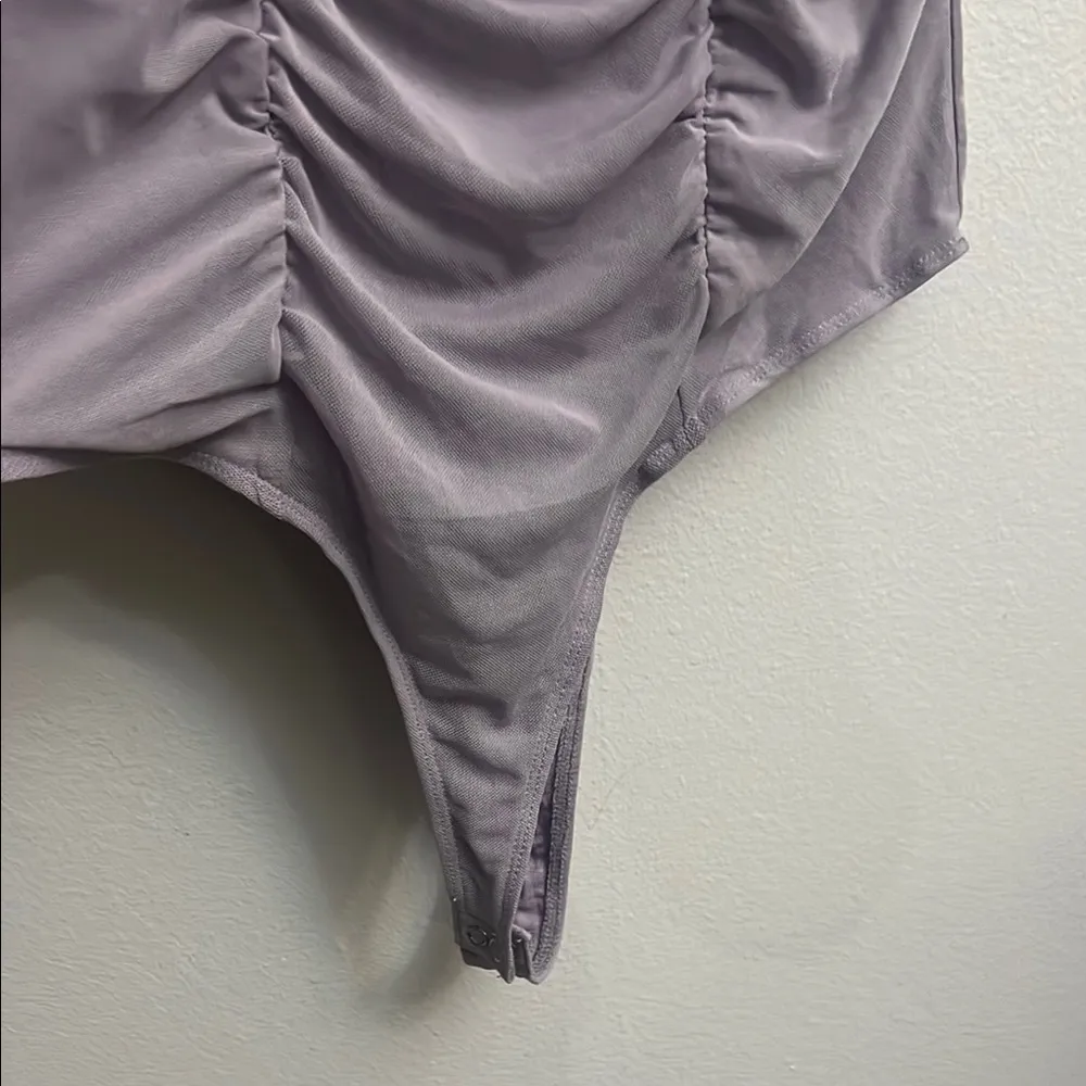 Sheer Lilac Puff Sleeve Top bodysuit L Purple Size L - Image 2