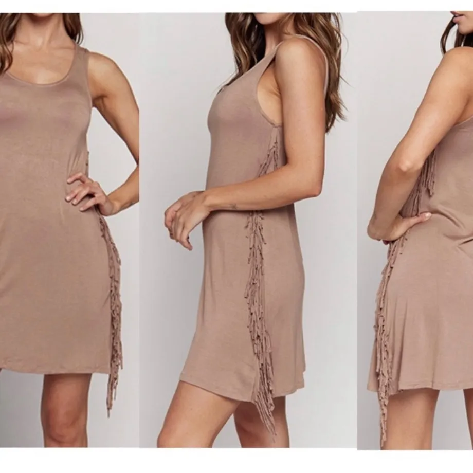 Heart Hips Tan Bustier Tie Front Mini Dress - Image 2