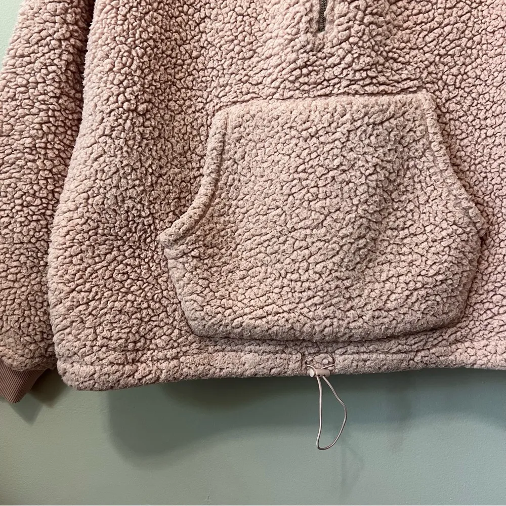 Love Tree Cozy Pink Sherpa Quarter Zip Hoodie Size XL - Image 3