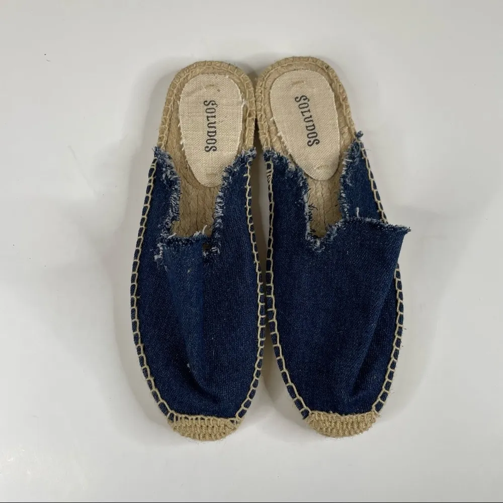 Soludos  Denim Espadrille Mules Size 6 - Image 5