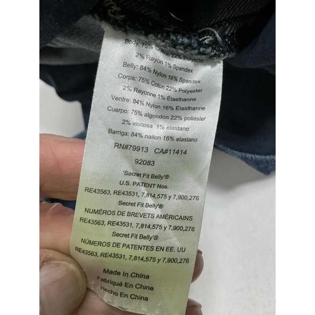 Womans Excellent Indigo Blue Maternity Blue Jeans Medium Belly Panel 0080/W-2 - Image 6