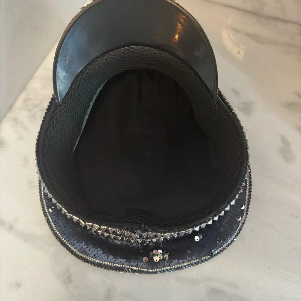 Sequined captains hat Silver - Image 4