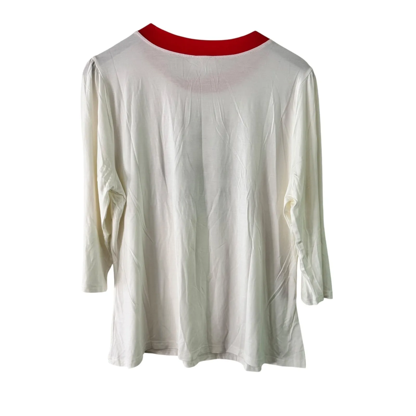 Felix the Cat x Unique Vintage Top 1X/16 Cream Red Trim 3/4 Sleeve‎ - Image 9