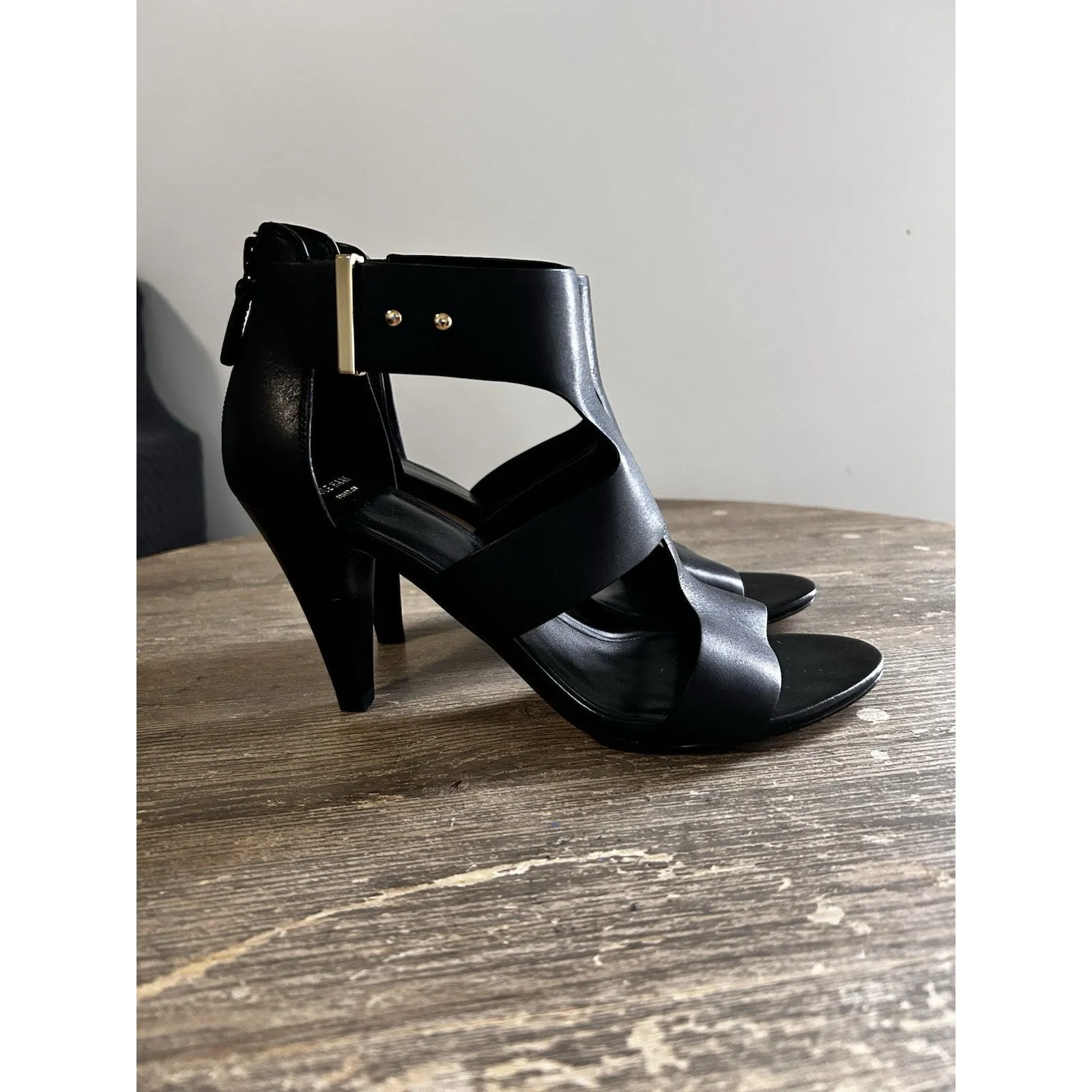 Cole Haan Grand OS Black Leather Moama T-Strap Heels Women’s Size 8B - Image 2