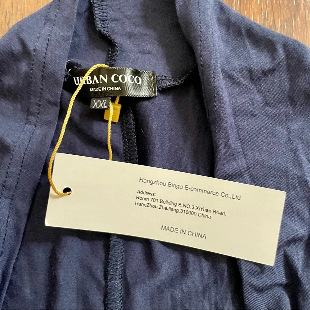 URBAN COCO sleeveless, asymmetrical hem lightweight cardigan vest, size XXL, NWT - Image 9