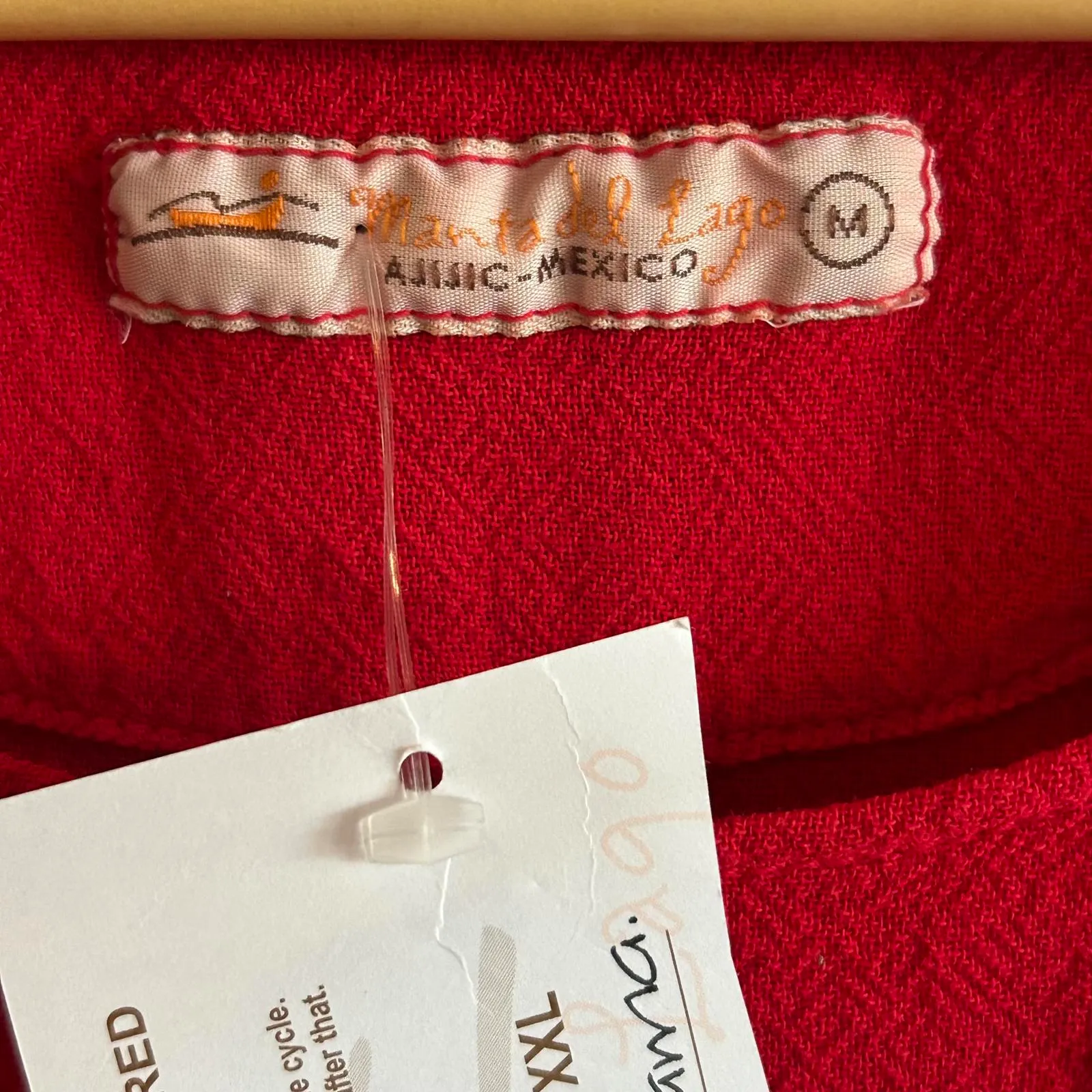 NWT Manta Del Lago Womens Midi Dress Red Sz Medium Pointed Hem Cottagecore - Image 5