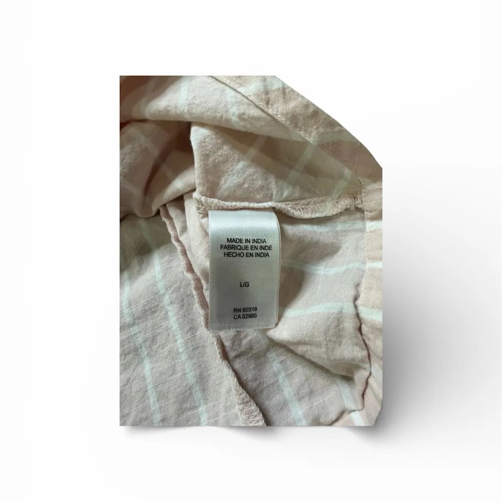 Lucky Brand Pink & White Stripe Boho Babydoll Blouse - Size Large - Image 6