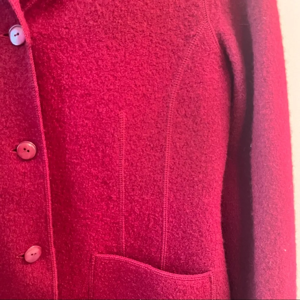 Jones New York Country Red 100% Wool Jacket Coat - Image 5