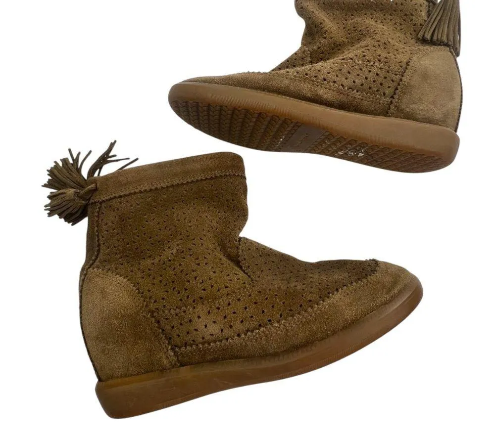 Isabel Marant Beslay Suede Wedge Ankle Boots Sz 38 - Image 8
