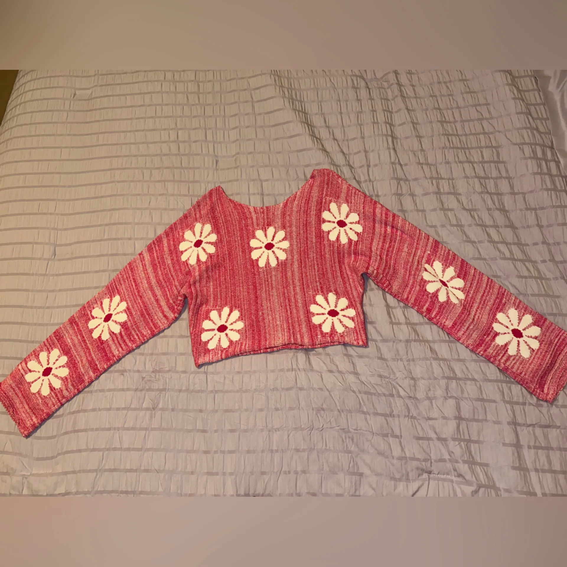 Altar’d State Pink Daisy Knit Sweater - Image 5