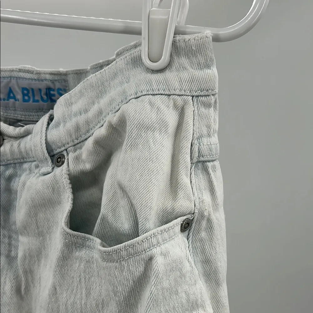 L.A. Blues White High Rise Jeans Relaxed Fit 12 bleach washed 90s retro denim - Image 6