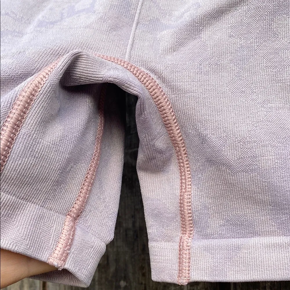 Woman’s Small Gymshark Lavender Bike Shorts with Seamless Waistband Outdoors - Image 5