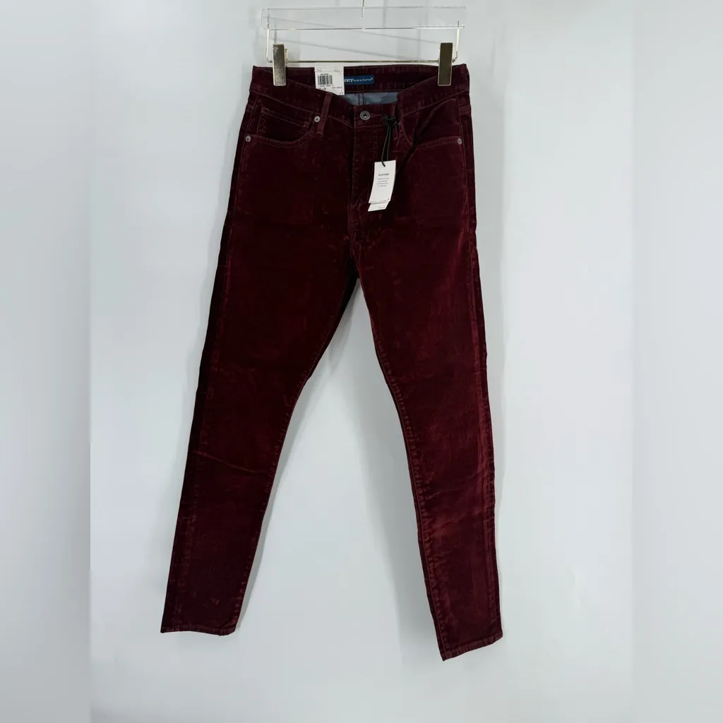Levi's 721 Made & Crafted High Rise Velvet Jeans in Burgundy size 30 / 30 NWT - Image 3