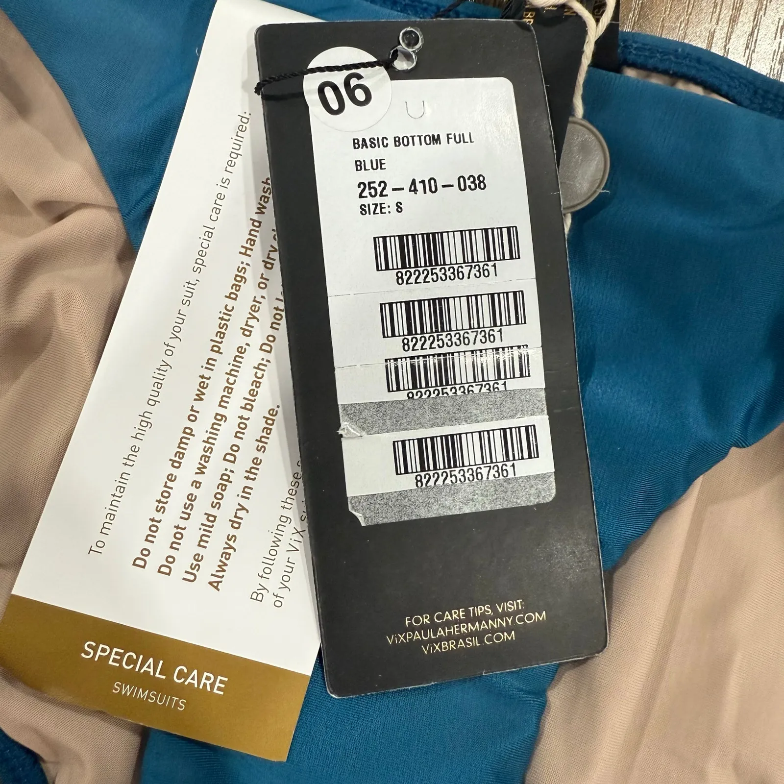 Vix Paula Hermanny Basic Teal Blue Bottom Classic Full Coverage Small - Image 2