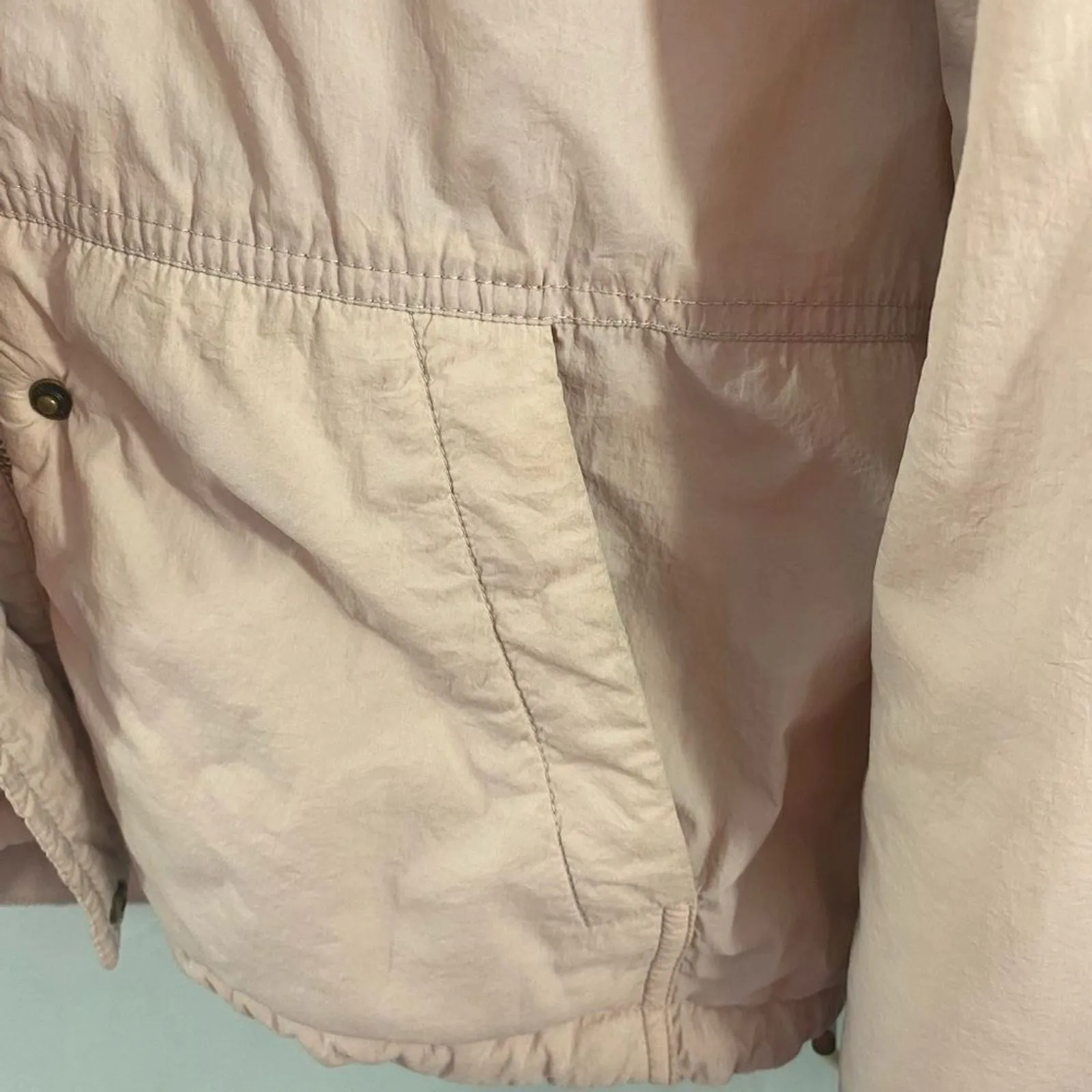 Arizona Jean‎ Co women’s large winter coat pink hooded zip and snap - Image 5