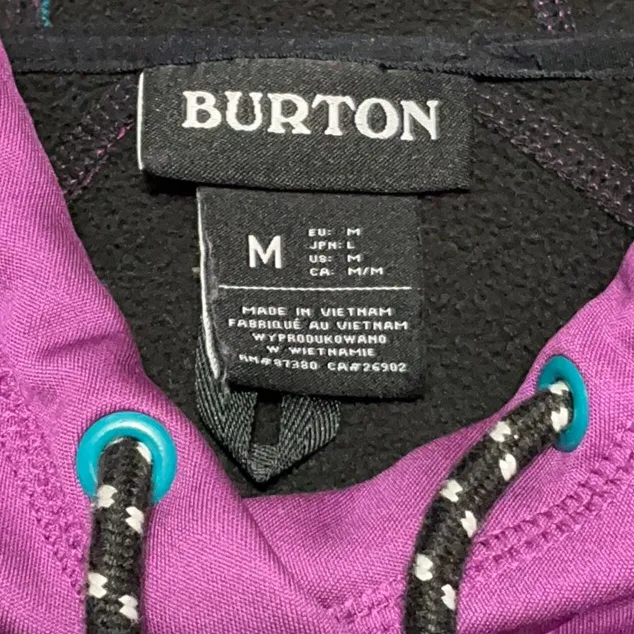 BURTON Crown Bonded Pullover Fleece Hoodie M 21.5” p2p Purple Magic $99 NWOT - Image 3