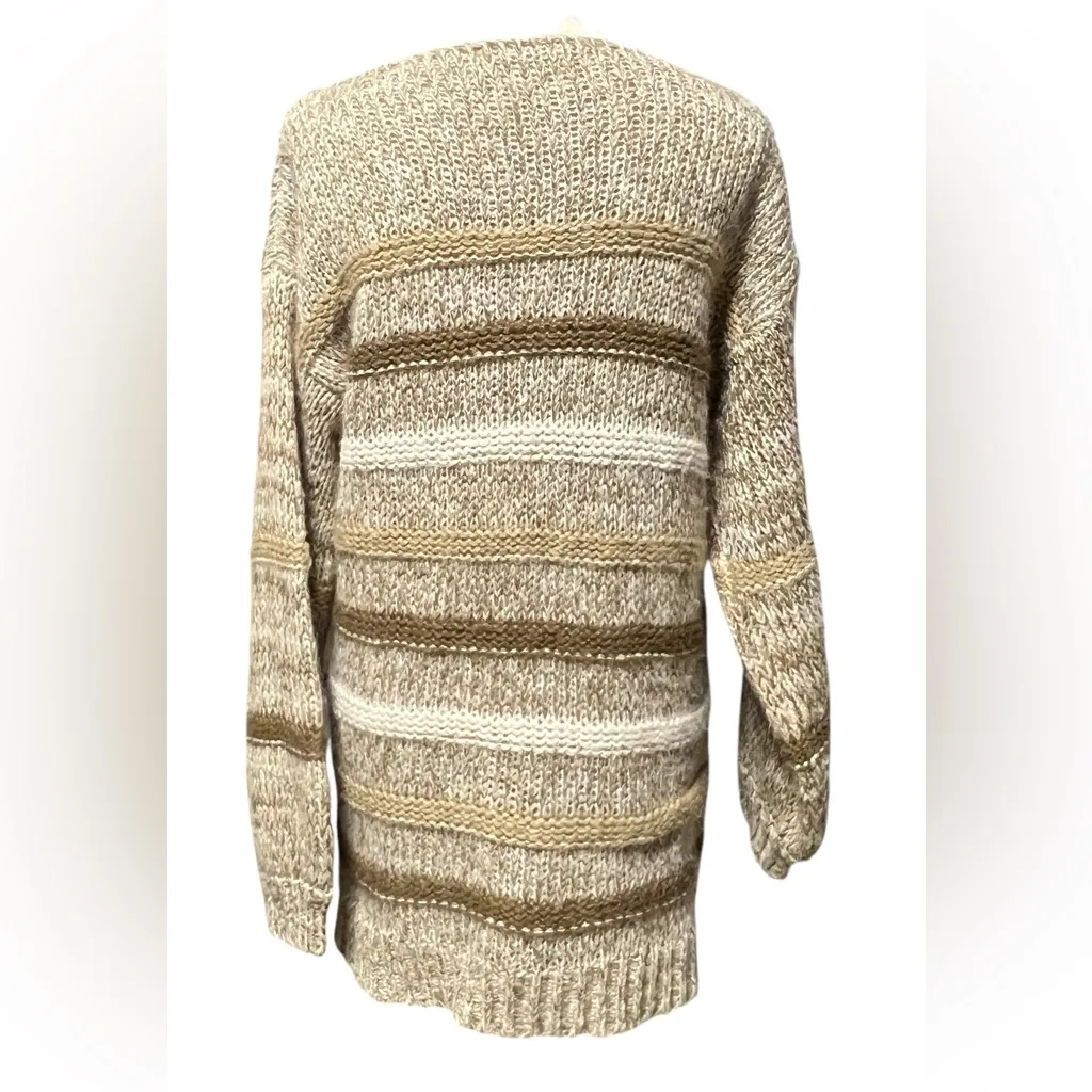 Saints and Hearts Crocheted Cozy Striped Tunic Sweater - Image 2