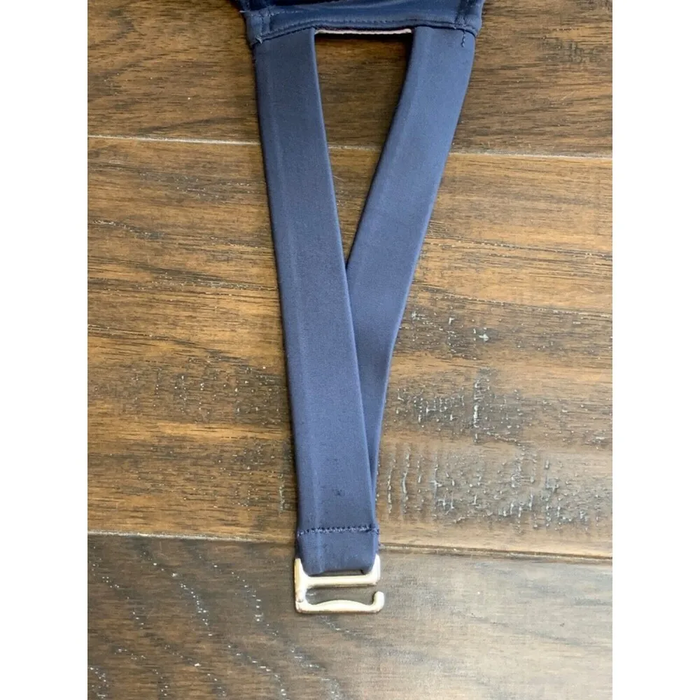 Bikini Top Bandeau Molded Laser Cut Swimsuit Pink Gray Geometric XS - Image 6