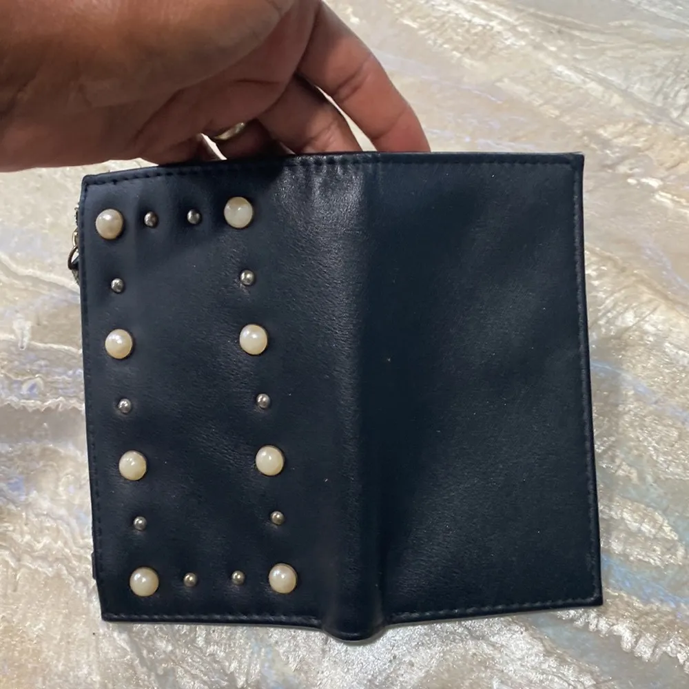 Stradivarius Black with pearls Wallet (Preowned) - Image 6
