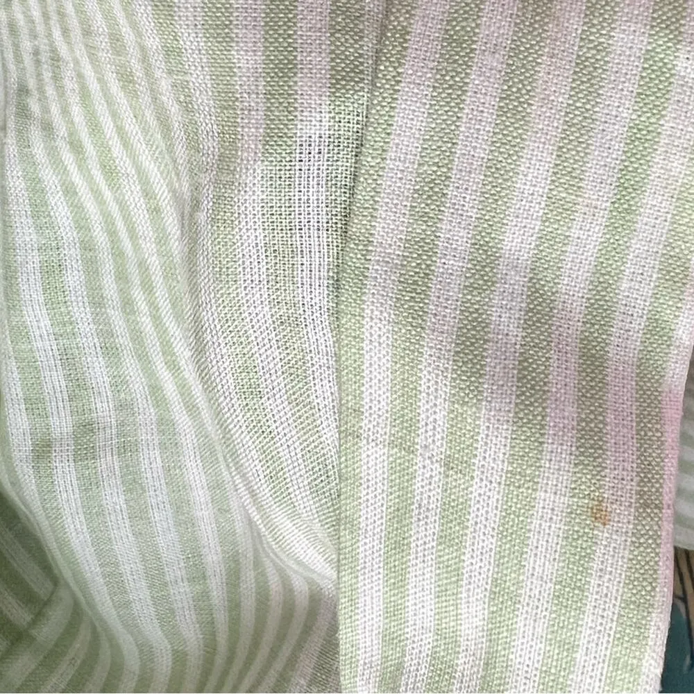 Dina K women’s size XL casual long sleeve linen button down roll tab sleeves nwt Green - Image 2