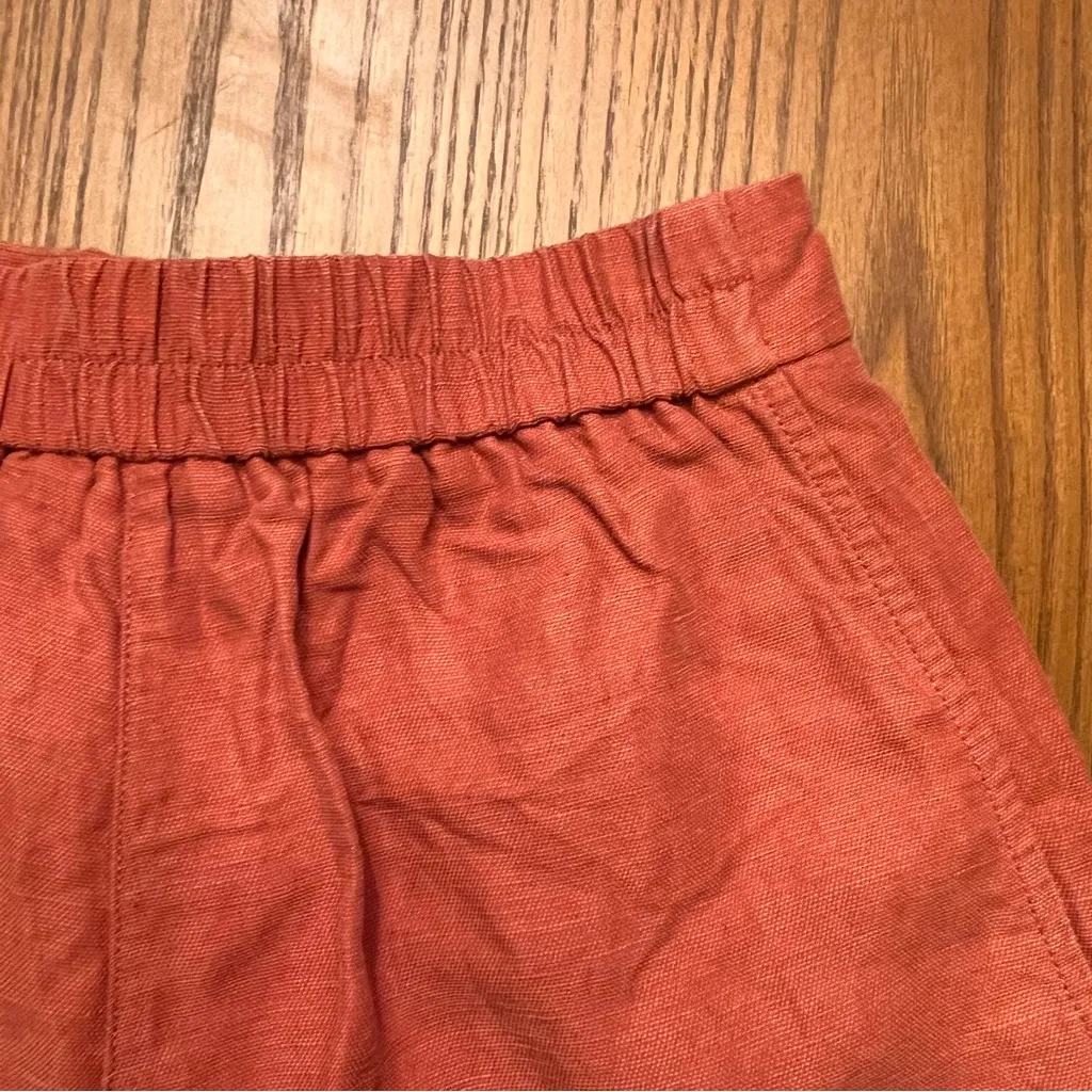 Aritzia Wilfred Fable High-Rise Pleated Linen Mini Shorts Moroccan Spice Size 2 - Image 13