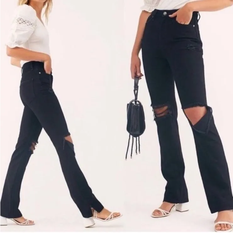 We The Free My Own Lane Black High Rise Distressed Jeans - Image 2