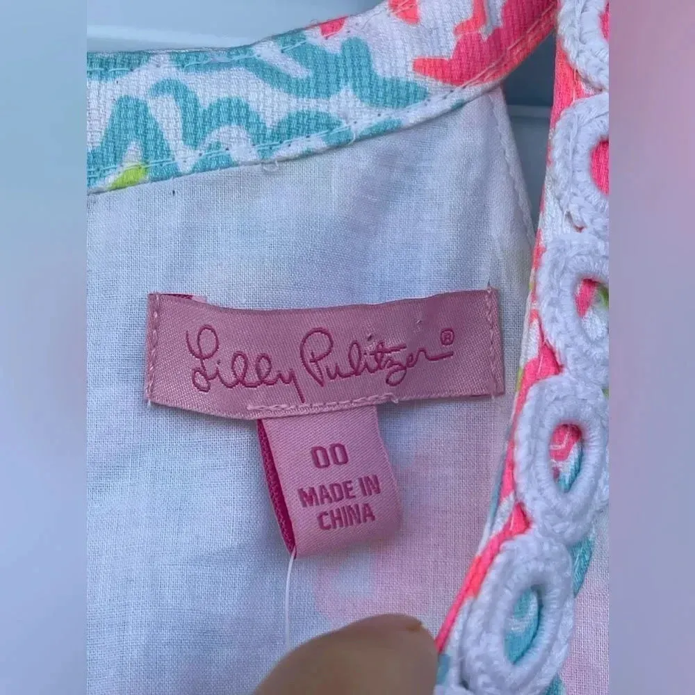Lilly Pulitzer Lobstah Roll Lace Detail Dress size 00 - Image 3