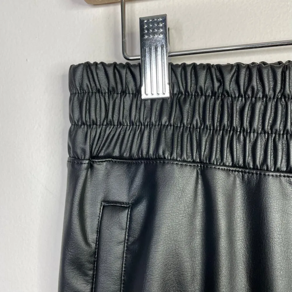 OFFLINE Aerie Real Luxe Faux Leather Wide Leg Pants Black Vegan Womens M New NWT - Image 4