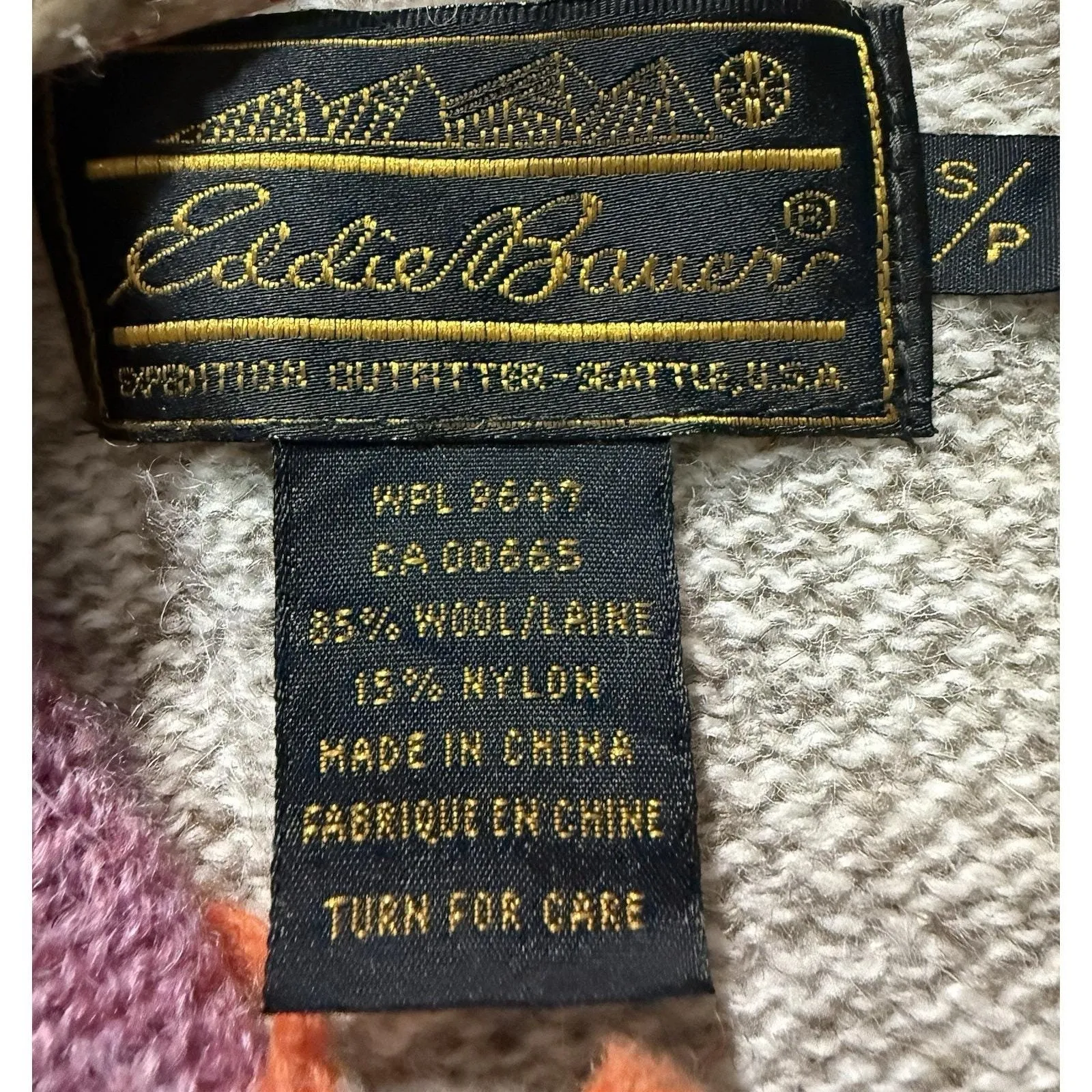 Rare VTG Eddie Bauer Wool Duck Sweater Lace Collar‎ Cottagecore Coquette New S - Image 5