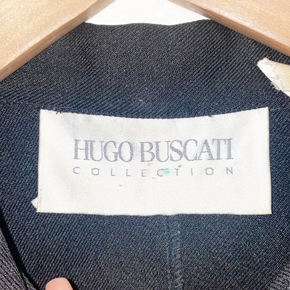 Hugo Buscati  Collection Polyester Zip With Snap Bottom Black Light Weight Jacket - Image 6
