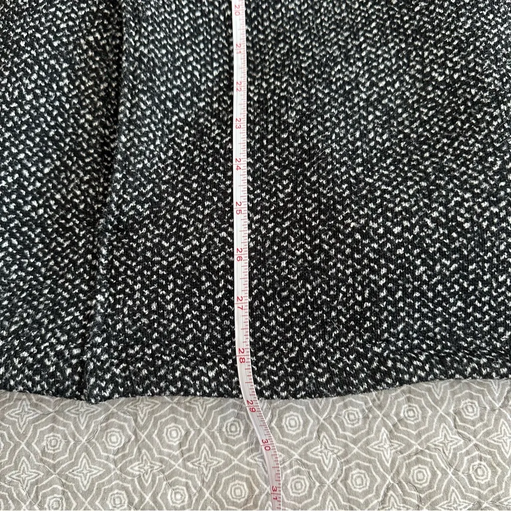 Lands’ End Tweed Print Soft Fleece Asymmetrical Zipper Moto Style Coat Size M - Image 10