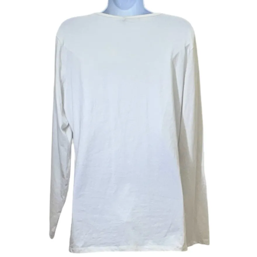 Boohoo Maternity Long Sleeve Top Crew Neck Ruched Sides White Size US 12 NWT - Image 2