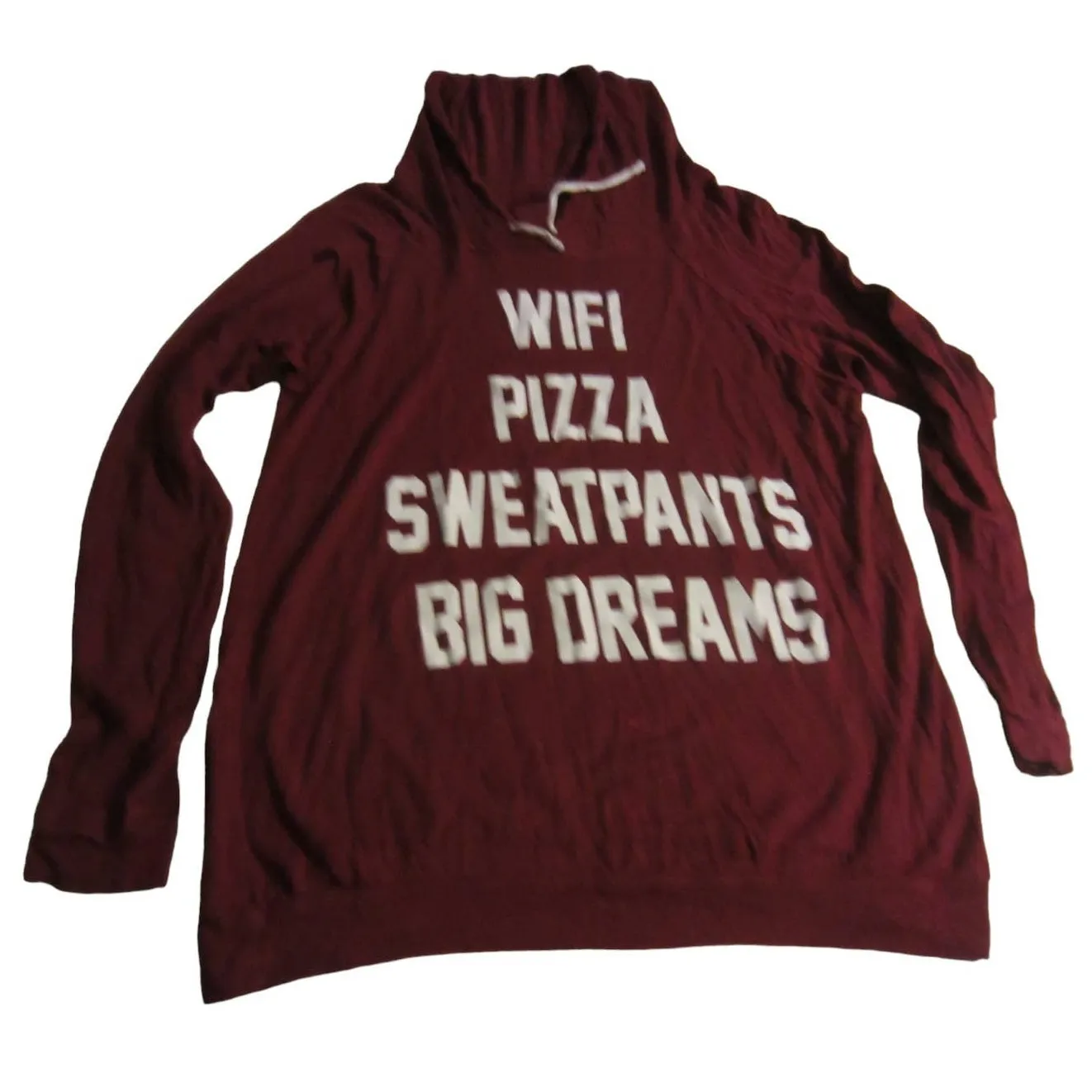 French A Pastry Hoodie Wifi Pizza Sweatpants Big Dreams M Red Size L - Image 2