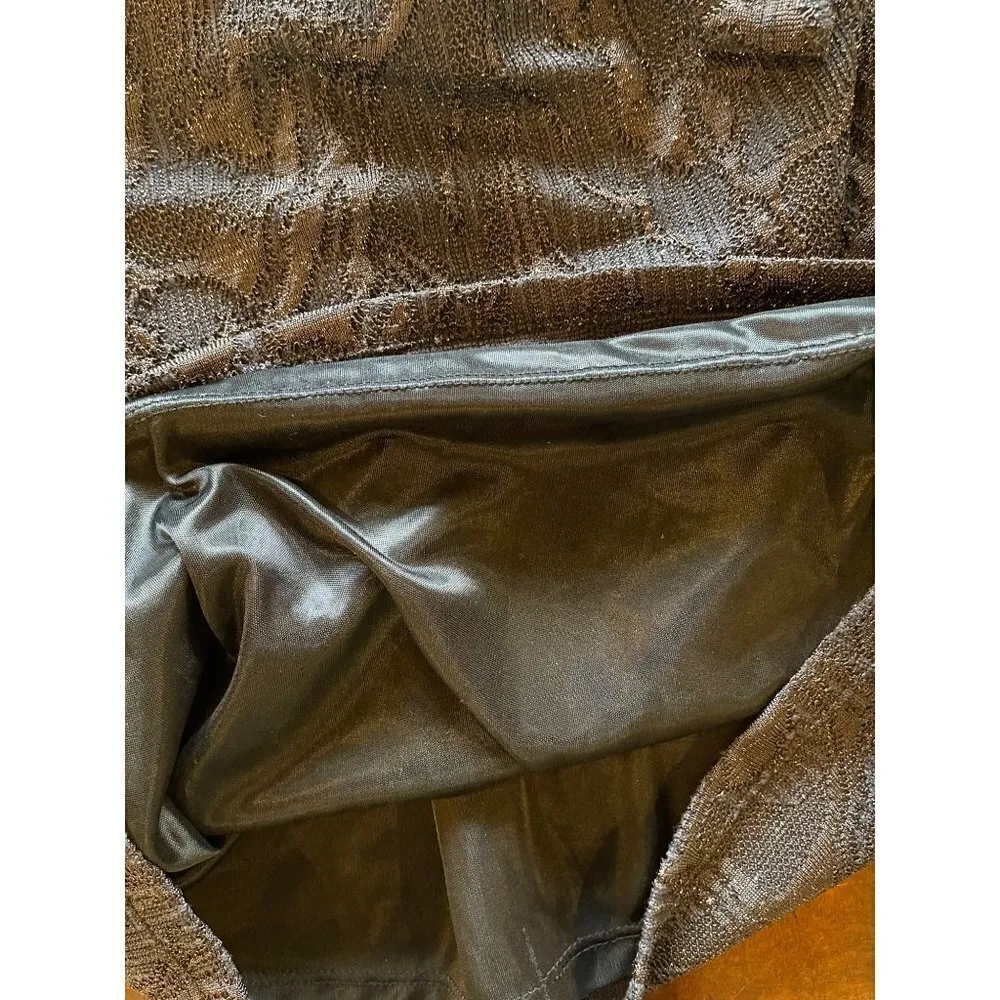 Zara Trafaluc Black‎ Scoop Back Long Sleeve Shimmer Mini Bodycon Dress Size M - Image 6