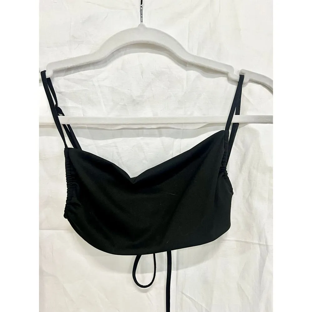 WeWoreWhat Ruched Bandeau Top & Cutout Midi Skirt Set Black Women's Size XS - Image 4