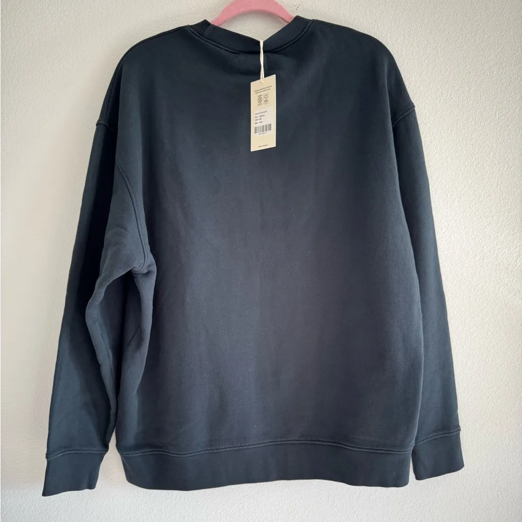 NWT Mate the Label Organic Fleece Oversized Sweatshirt in Midnight - Image 6