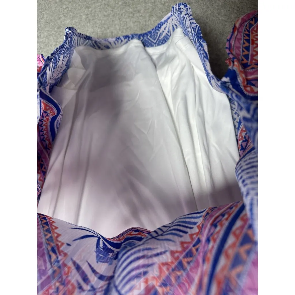 Ruby Rd NWT  1X Top Blouse Tropical Beaded Beach Colorful Batwing Lightweight - Image 5