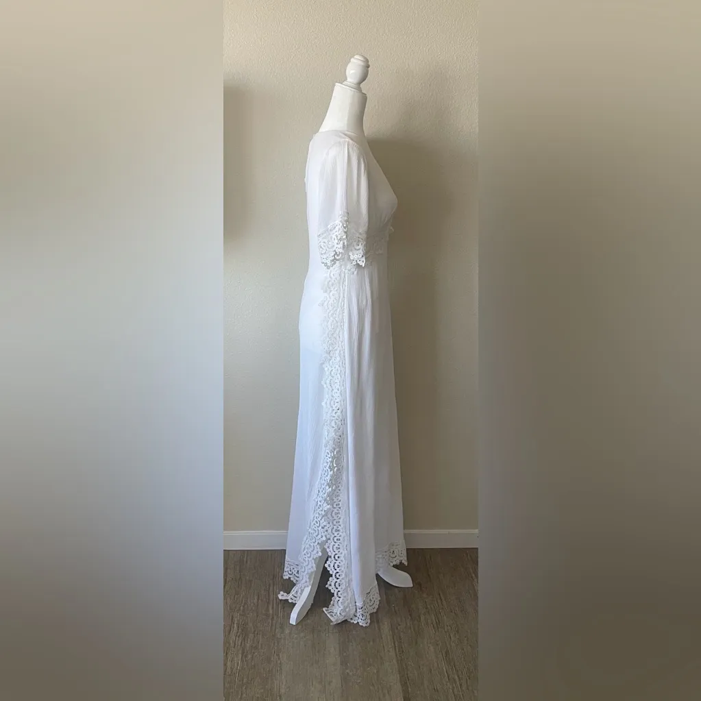 Lulus Sweeten the Occasion White Lace Short Sleeve Maxi Dress - Image 8