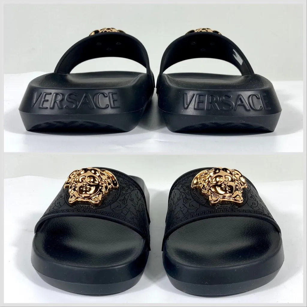 NWB Versace Palazzo Medusa Slide Sandal Black Size 37EU 1009461 DGOM8 KVO41 - Image 8
