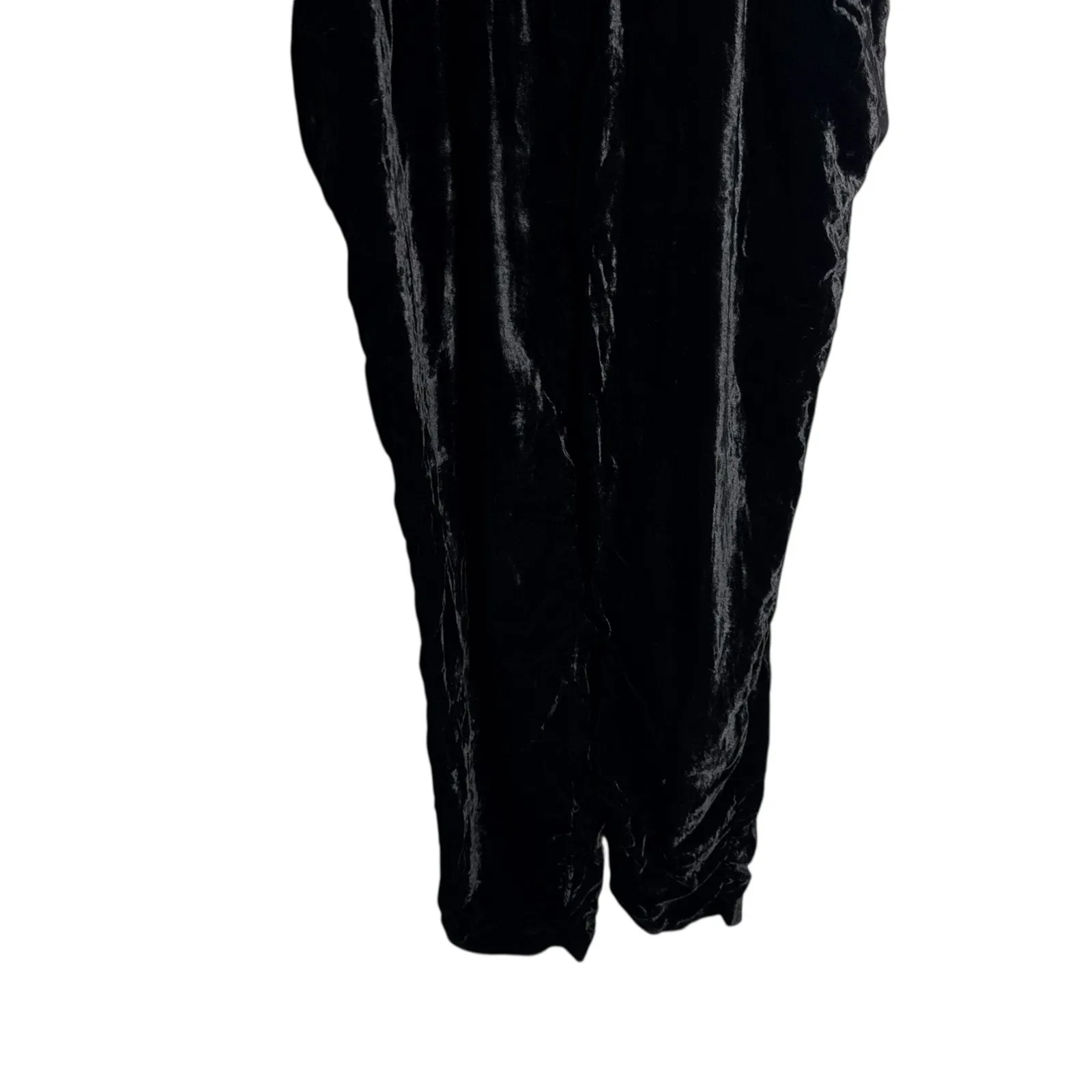 Parker Preston Black Velour Velvet Cropped Sleeveless  Cocktail Jumpsuit 10 - Image 5