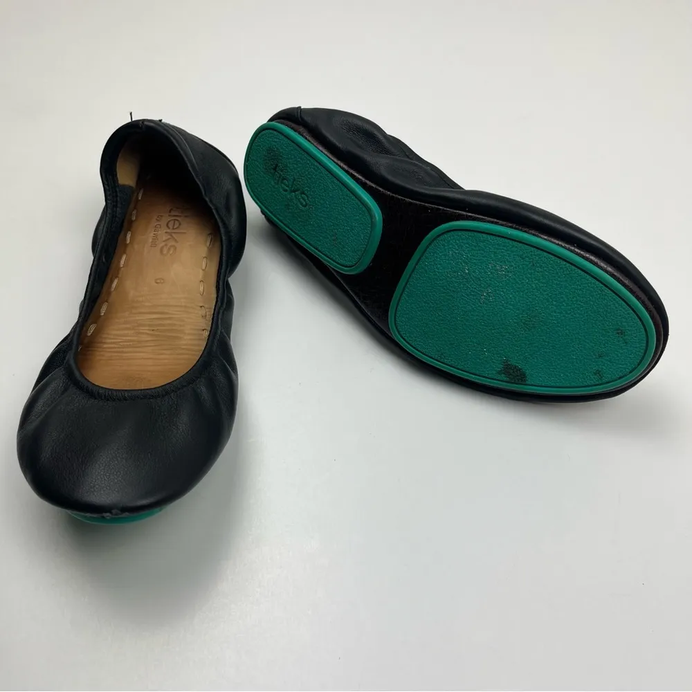 Tieks Garvieli Black Leather Ballet Flat Shoe Travel Foldable Women SZ 6 *FLAWED - Image 2