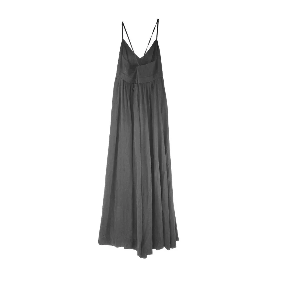 NWT J.Crew Long Drapey Spaghetti-strap Maxi in Black Criss Cross Back Dress 0 - Image 6