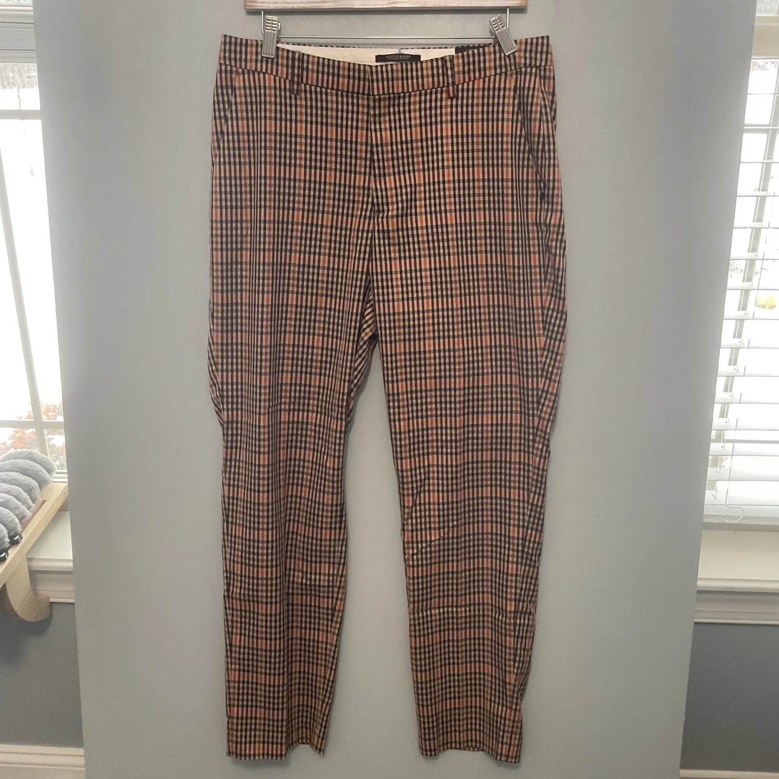 Scotch Soda Maison Scotch Lowry Tailored Slim Plaid Pants Women's Size 30 - Image 6