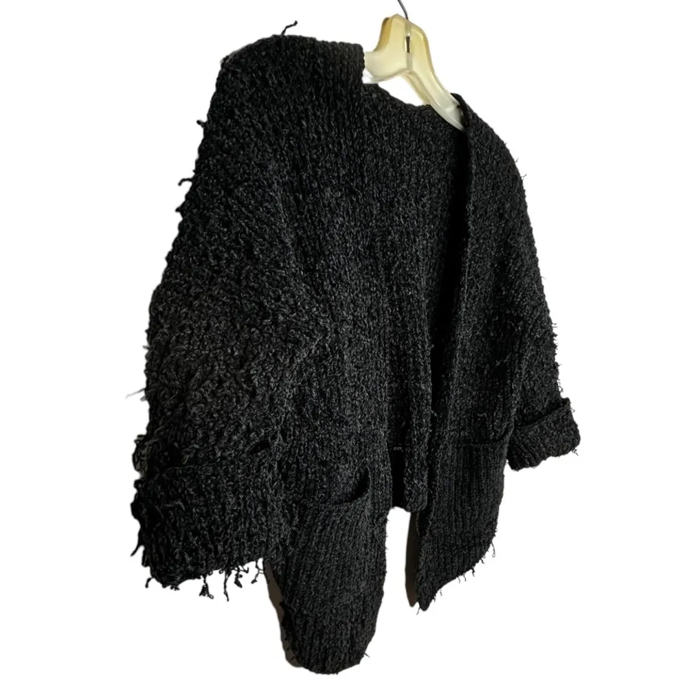 Thick Black Cardigan Sweater‎ - Image 2