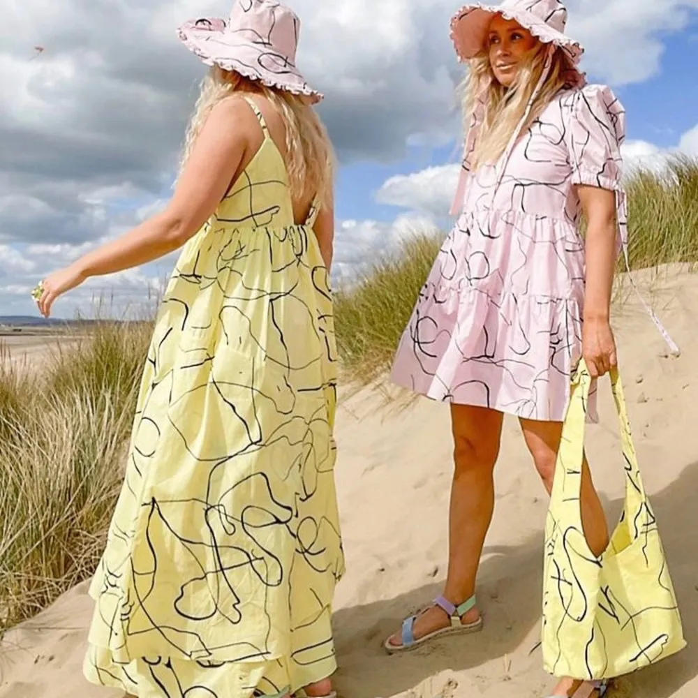 LABELRAIL X OLIVE & ALICE NWT UK 16 Yellow Abstract Smock Dress ASOS 14 - Image 3