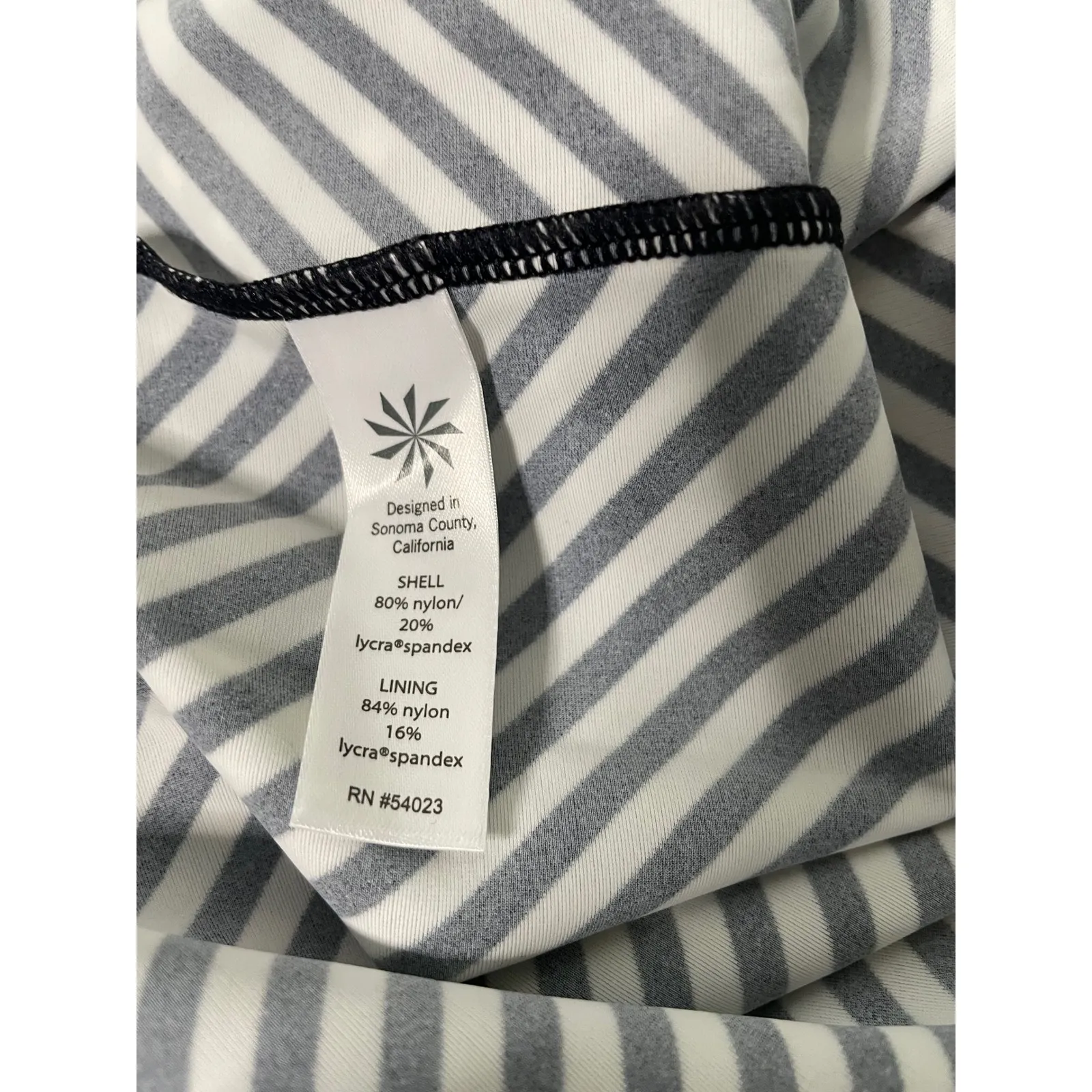 Athleta Stripe Pura Swim Dress 32D/DD Black White UPF 50 - Image 5