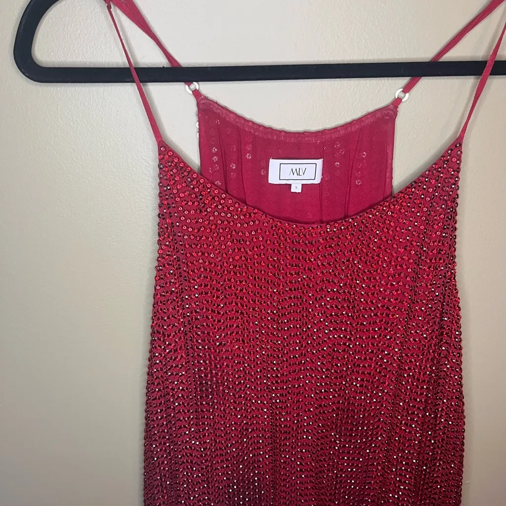 MLV Collection MLV Sparkling Red Sequin Dress - Image 4