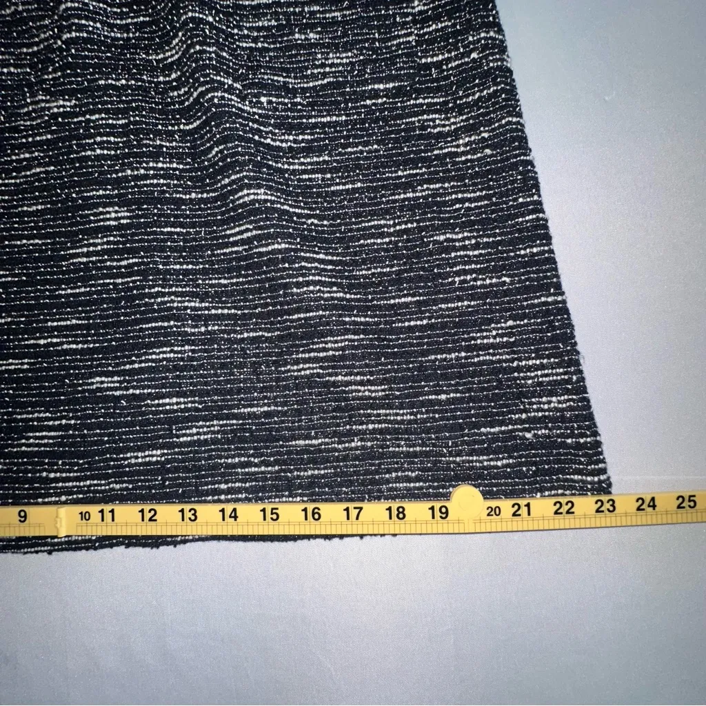 Karl Lagerfeld • Tweed Shift Dress Womens 12 Black White White Pearl Buttons - Image 16